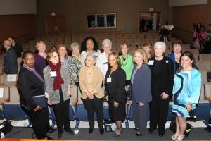 From left to right: Able Thomas, Charlene Haar, Elaine Baxter, Sylvia Garcia, Josie Heath, Stephanie Johnson, Ellen Wedum, Jean Lloyd-Jones, Michele Dyson, Connie Morella, Susan Stokes, Anna Nevenic, Claire Sargent, Pam Roach, and Jennifer Lawless.